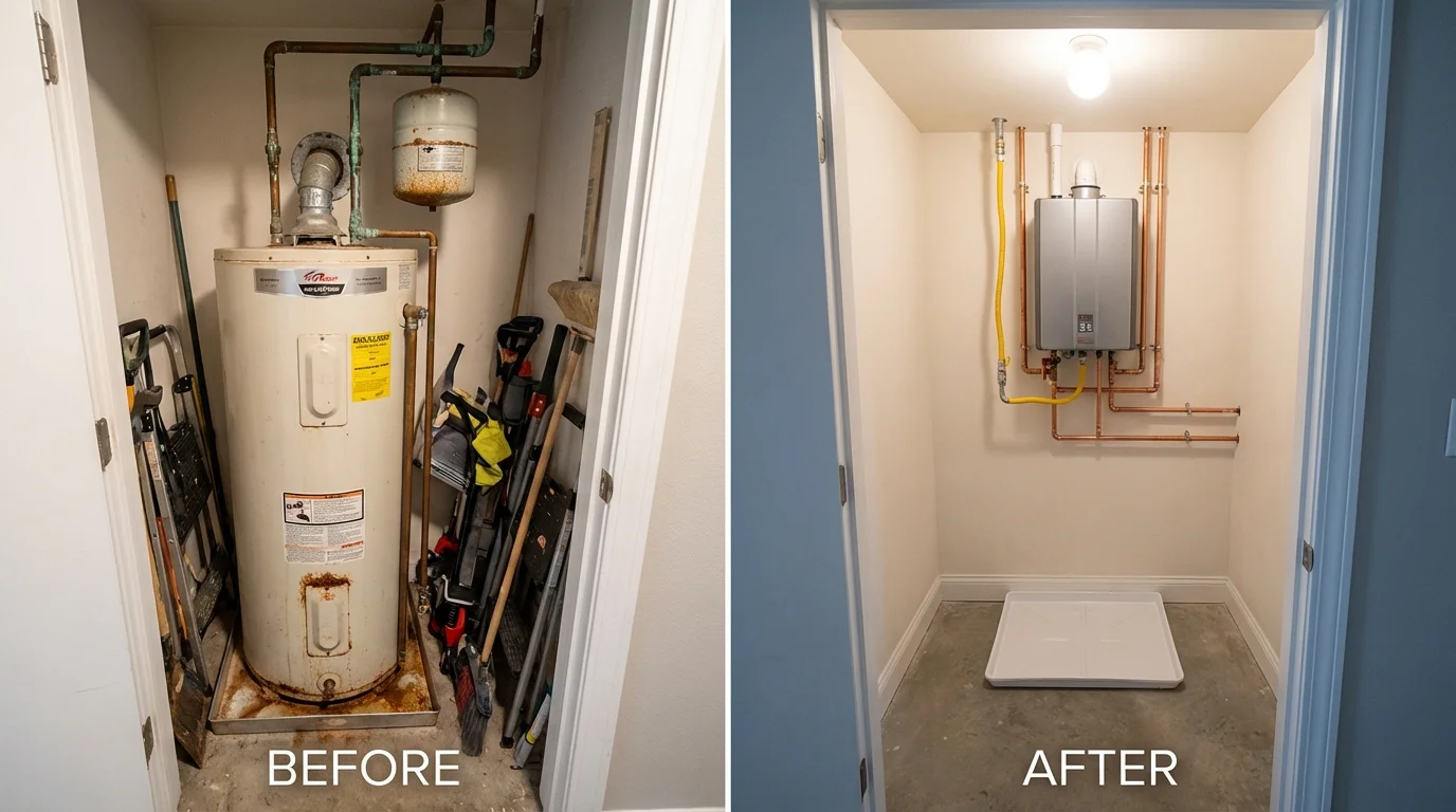 Tank water heater versus wall-mounted tankless unit comparison for Holly Springs, MS homeowners